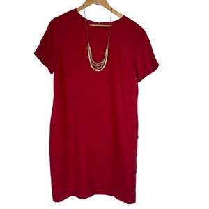 Talbots Irish Linen Red Sheath Dress Size 16